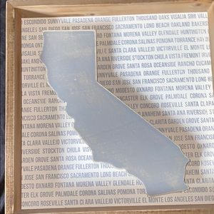 California state wood wall decor